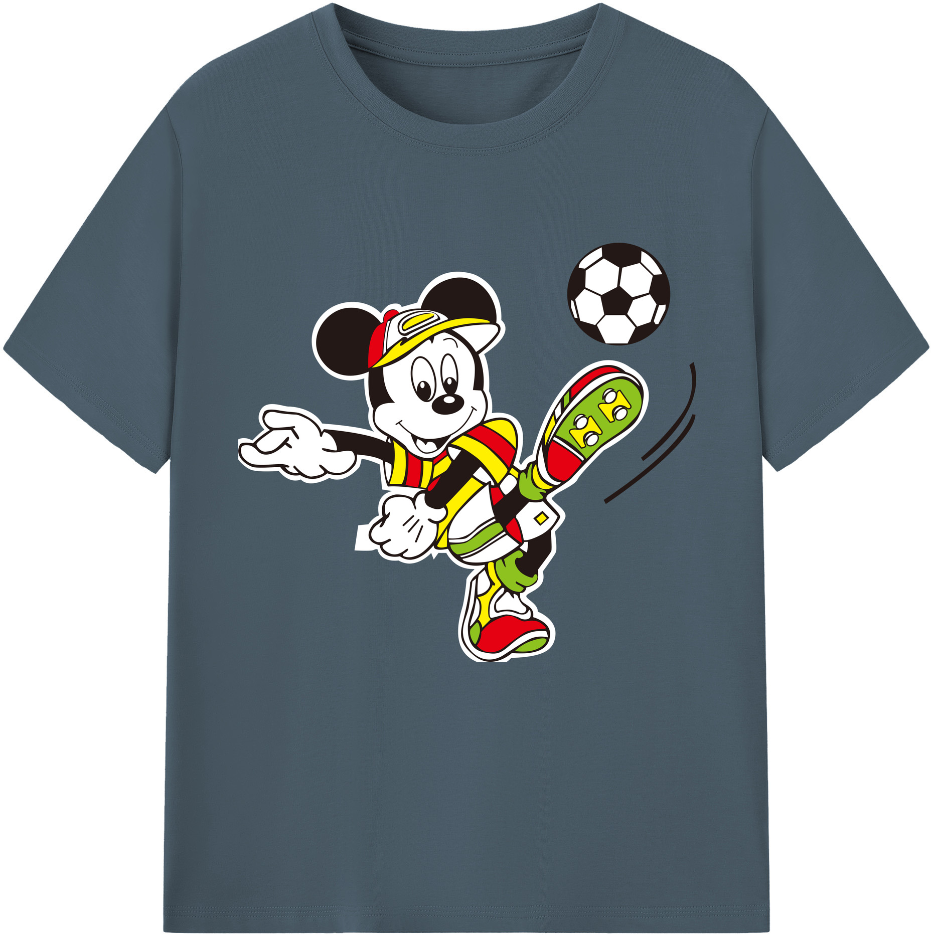 （画像用） ミッキーマウス Mickey Mouse 綿100％半袖Tシャツ（フロントプリント）